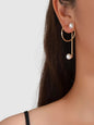 Fashion Jewellery Pearl Gold Circle Stud Curve Stud Earrings Ear Party Teen Gift - UrbanNest Co