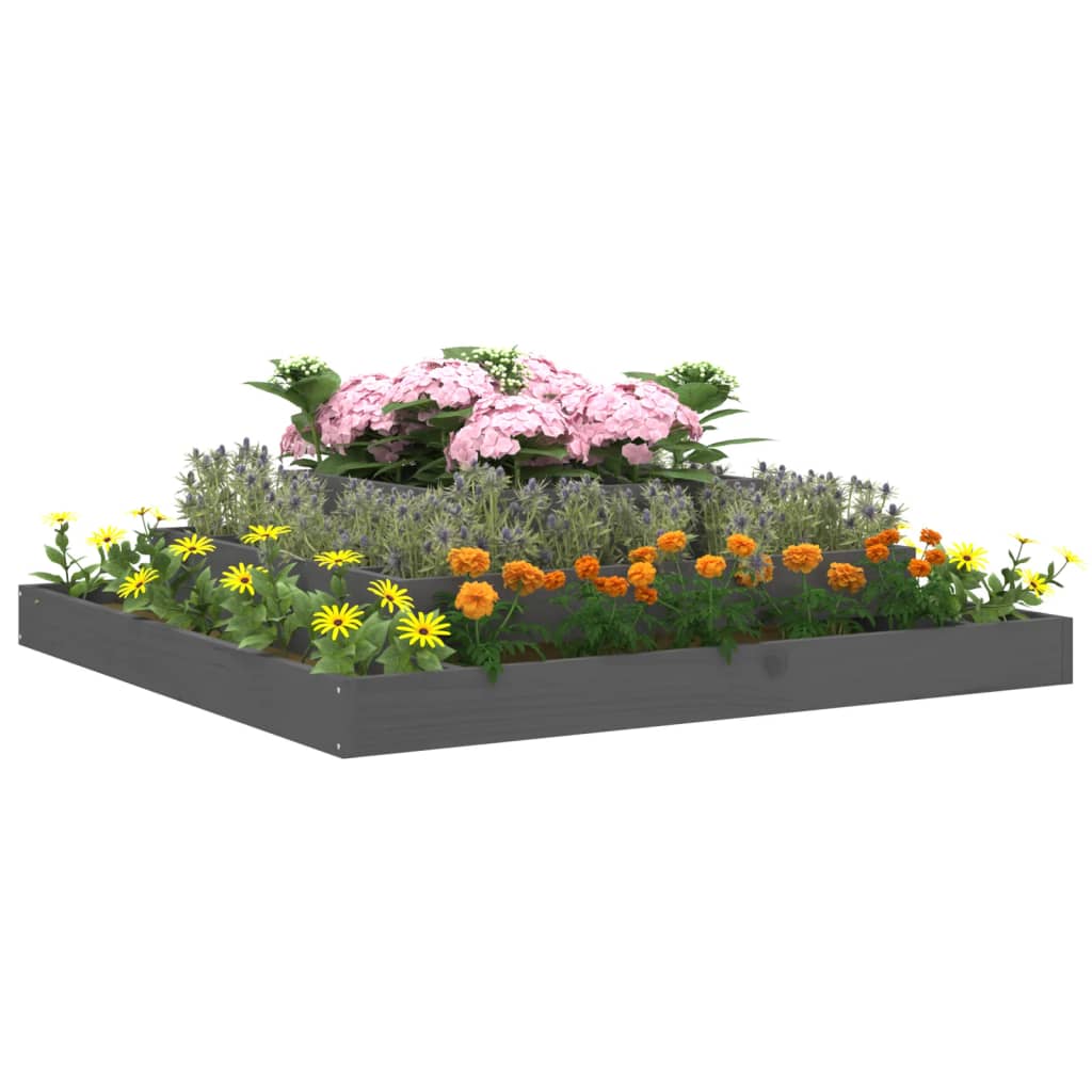 NNEVL Planter Grey 110x110x27 cm Solid Wood Pine - UrbanNest Co