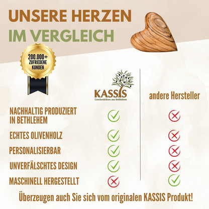 Olivenholz Herz Handschmeichler | Glücksbringer Geschenk Hochzeit, Valentinstag, Geburtstag - UrbanNest Co