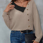 V - Neck Long Sleeve Casual Shirt for Women - UrbanNest Co
