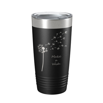 Dandelion Make A Wish Tumbler Travel Mug Gift Mom Daughter Her Women Girls Insulated Laser Engraved Coffee Cup 20 oz - UrbanNest Co
