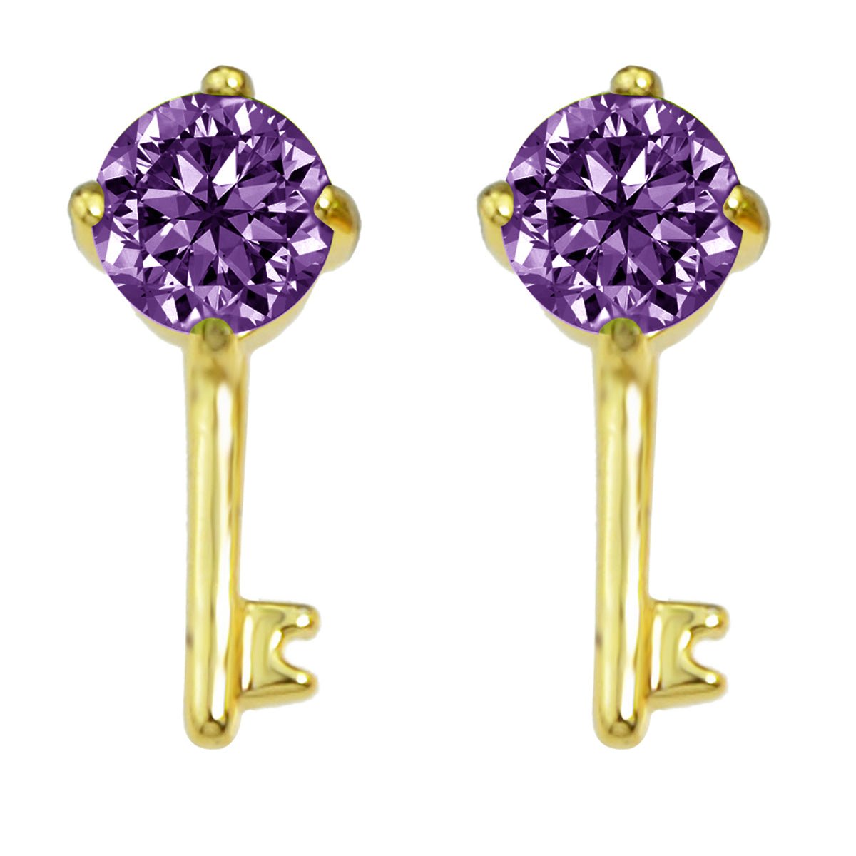 Perfect Wedding Engagement Jewellery Created Cubic Zirconia Key Stud Earrings - UrbanNest Co