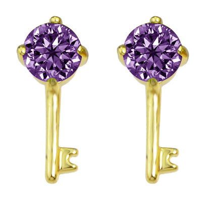 Perfect Wedding Engagement Jewellery Created Cubic Zirconia Key Stud Earrings - UrbanNest Co