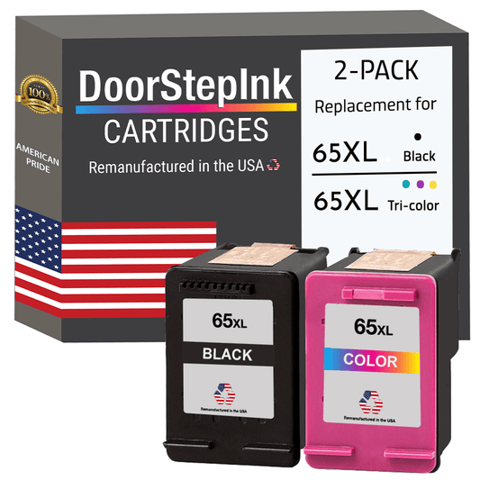 DoorStepInk Brand for HP 65XL Black / Color Combo Pack Remanufactured in the USA Ink Cartridges - UrbanNest Co