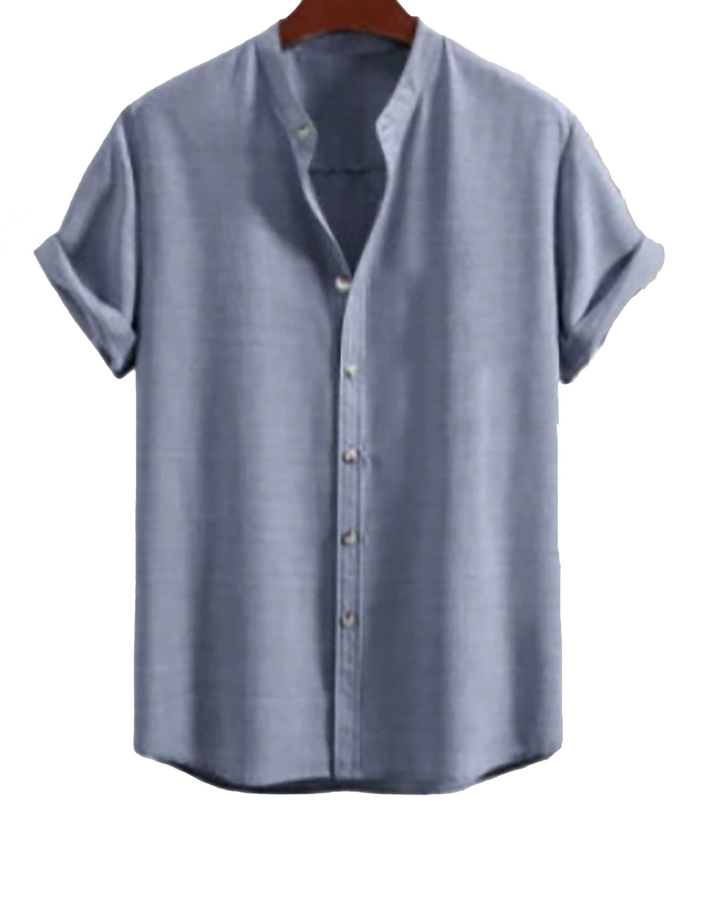 Men's Stand Collar Slim Fit Linen - Cotton Suit Set - UrbanNest Co