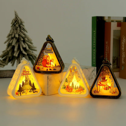 NNEDSZ White Snowman Charming Christmas Scene Mini Lanterns (Set of 3) - Battery Operated LED Lights for a Cozy Holiday Glow - UrbanNest Co