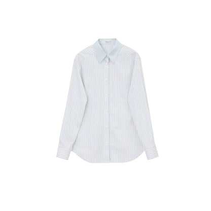 [FF×JW Ghosn Stripe] Lapel contrast classic striped shirt - UrbanNest Co