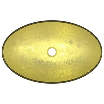 NNEVL Basin Tempered Glass 54.5x35x15.5 cm Gold - UrbanNest Co