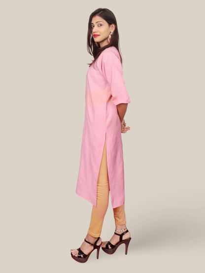 Cotton Kurti with Beautifully Embroidered Neckline - UrbanNest Co