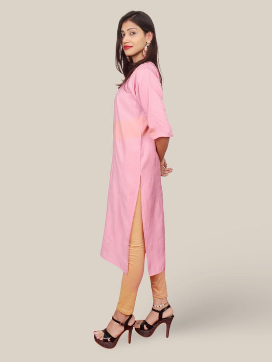 Cotton Kurti with Beautifully Embroidered Neckline - UrbanNest Co