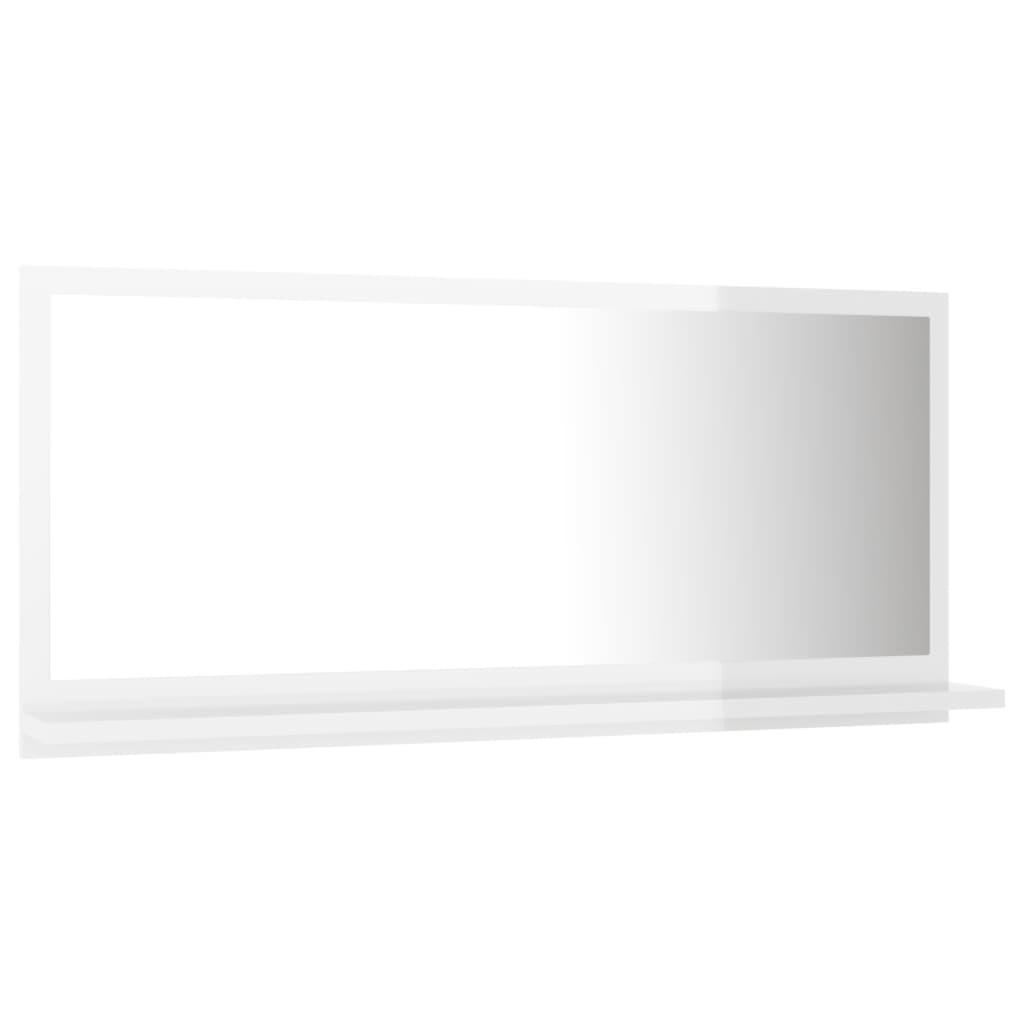 NNEVL Bathroom Mirror High Gloss White 80x10.5x37cm Chipboard - UrbanNest Co