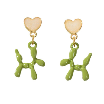 Lovely Jewellery Heart Green Dog Dangle Earrings Wholesale Price Cartoons Gift - UrbanNest Co
