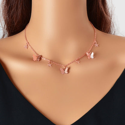 Trendy Gold Chain Star Butterfly Charm Collar Necklace Women Party Decoration - UrbanNest Co