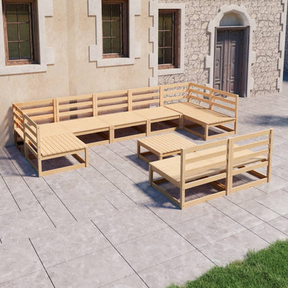 NNEVL 10 Piece Garden Lounge Set Solid Pinewood - UrbanNest Co