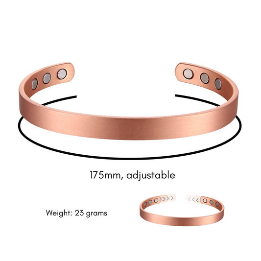 Pure Copper Magnetic Therapy Bracelet - Plain Brushed Design - UrbanNest Co