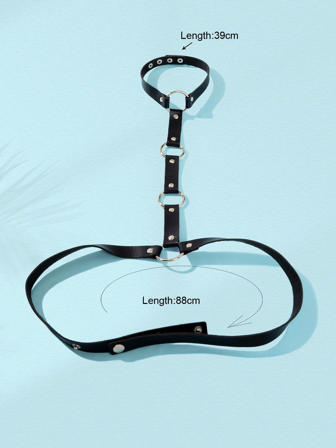 Punk Black PU Leather Body Belly Harness Waist Chain Rave Adjustable Nightclub Body Jewelry - UrbanNest Co