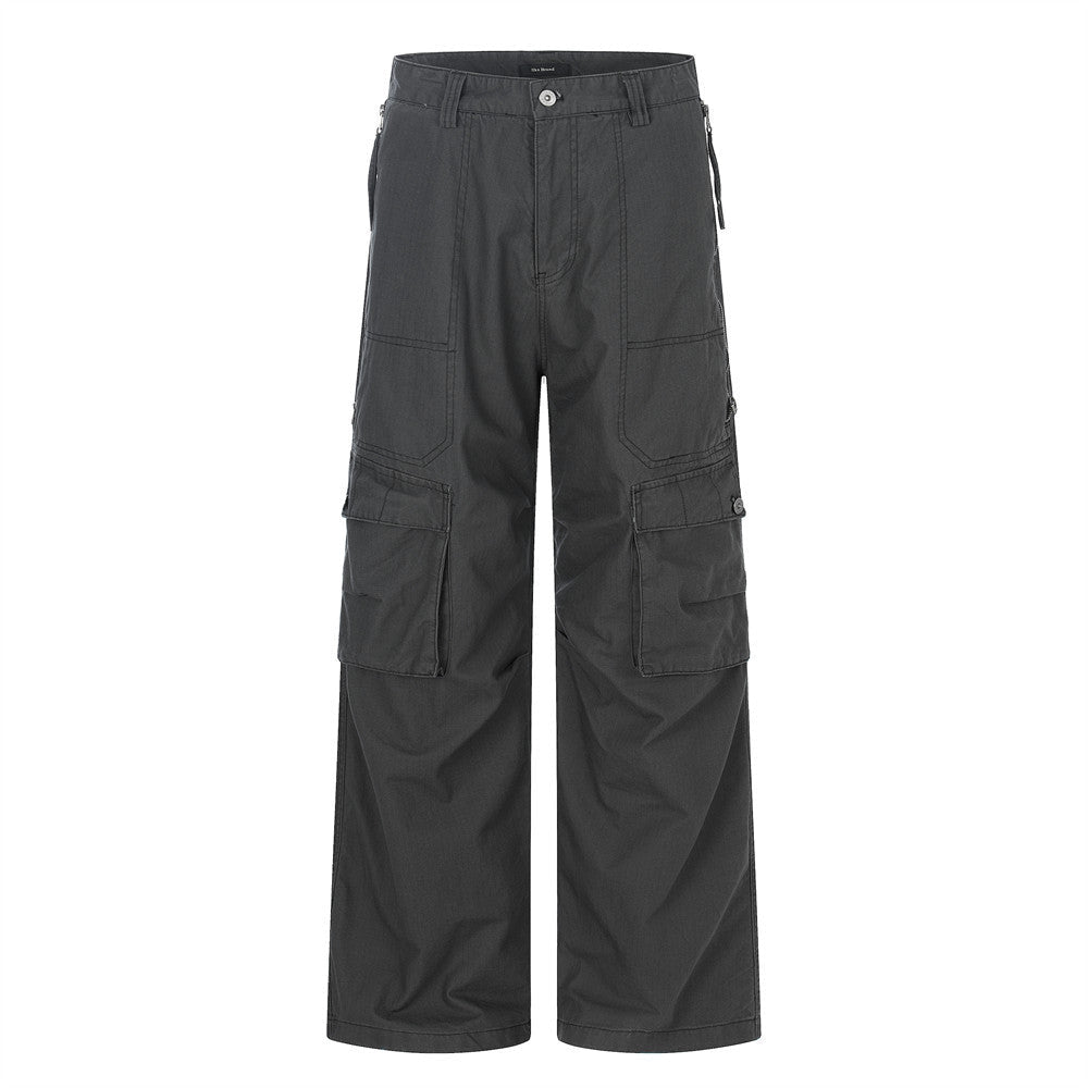 Loose wide leg multi pocket straight leg pants - UrbanNest Co