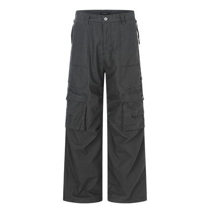 Loose wide leg multi pocket straight leg pants - UrbanNest Co