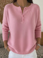 Woolen button V - neck women's sweater - UrbanNest Co