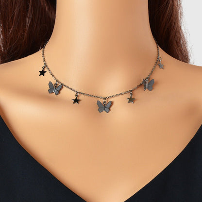 Trendy Gold Chain Star Butterfly Charm Collar Necklace Women Party Decoration - UrbanNest Co