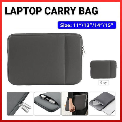 Grey Laptop Macbook Notebook Sleeve Bag Travel Carry Case Cover For 11 13 14 15 Inch Lap Top - UrbanNest Co