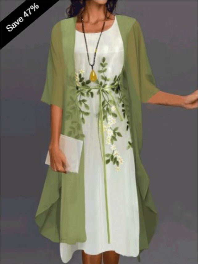 Elegant Lace Chiffon Dress Set - UrbanNest Co