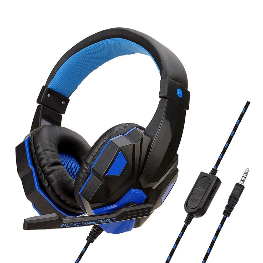 NNEOBA Wired Gaming Headset with Noise Cancelling Microphone(Blue) - UrbanNest Co