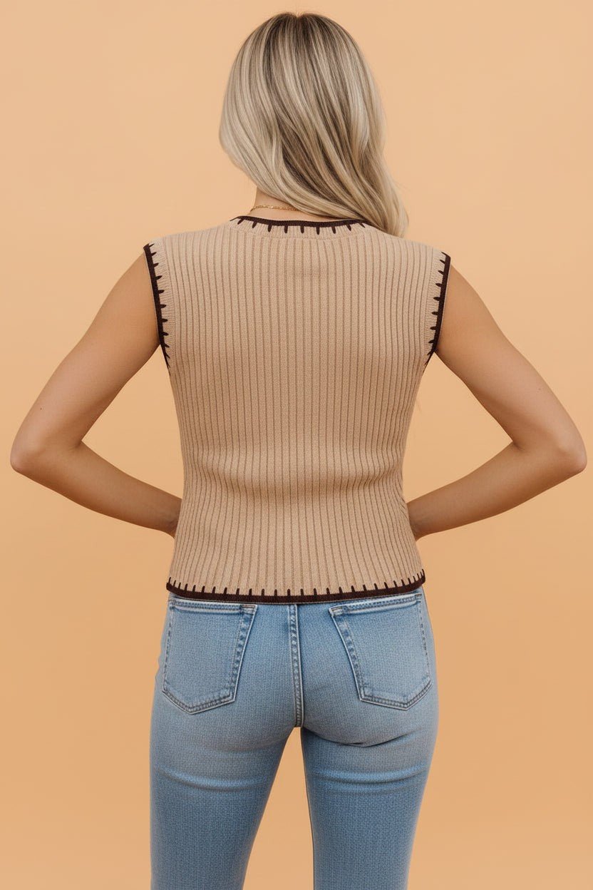 Western Horseshoe Ribbed Knit Sweater Top - UrbanNest Co