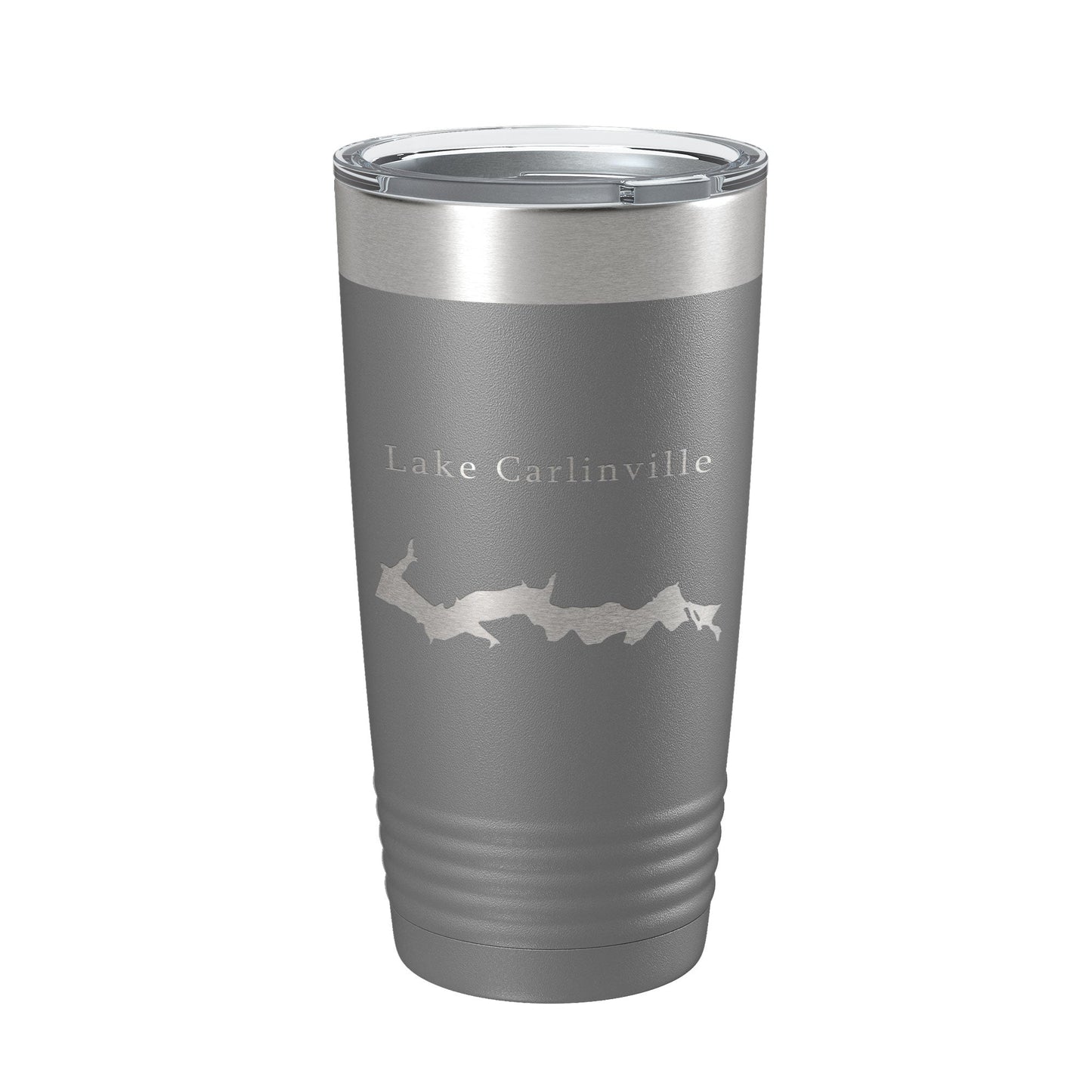 Lake Carlinville Map Tumbler Travel Mug Insulated Laser Engraved Coffee Cup Illinois 20 oz - UrbanNest Co