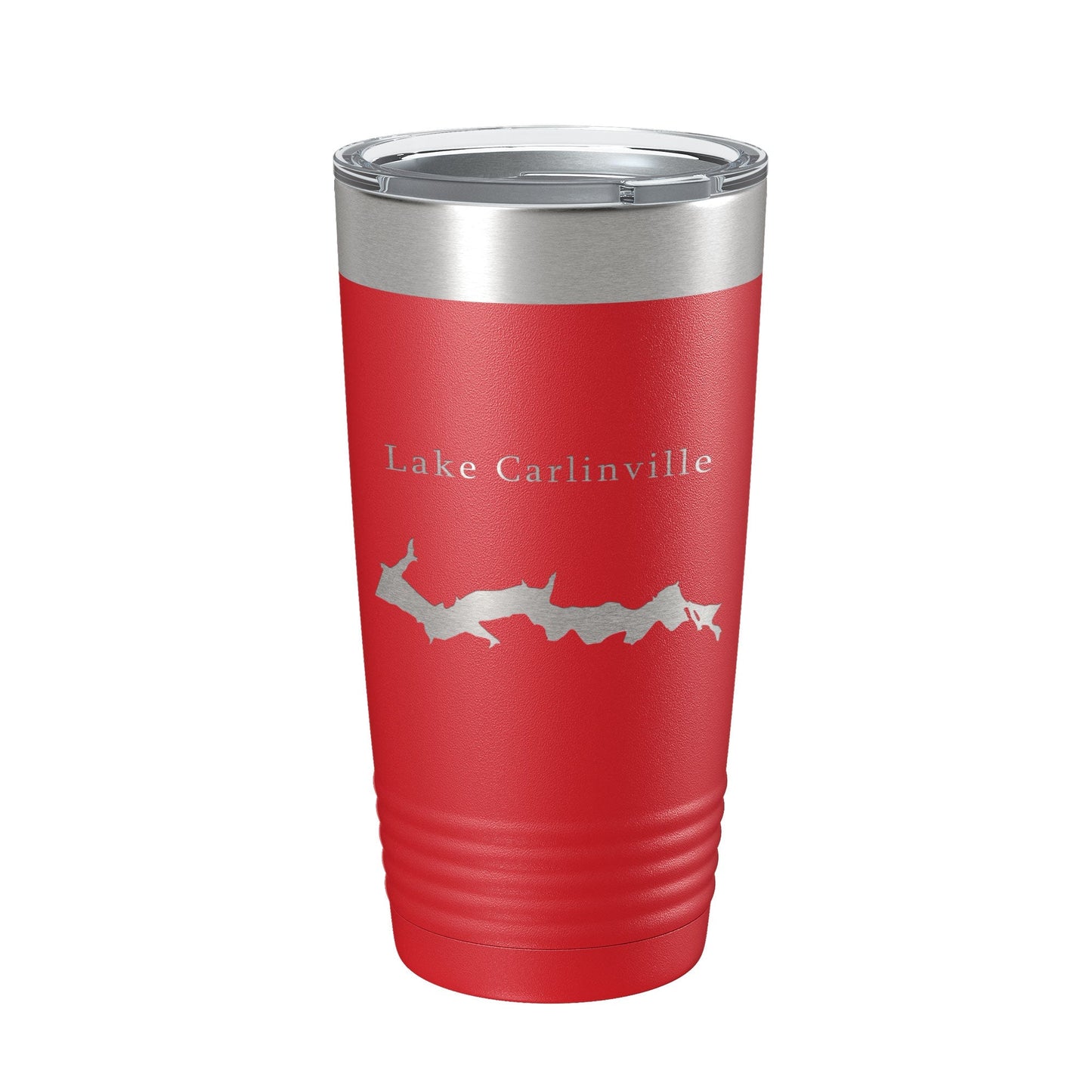 Lake Carlinville Map Tumbler Travel Mug Insulated Laser Engraved Coffee Cup Illinois 20 oz - UrbanNest Co