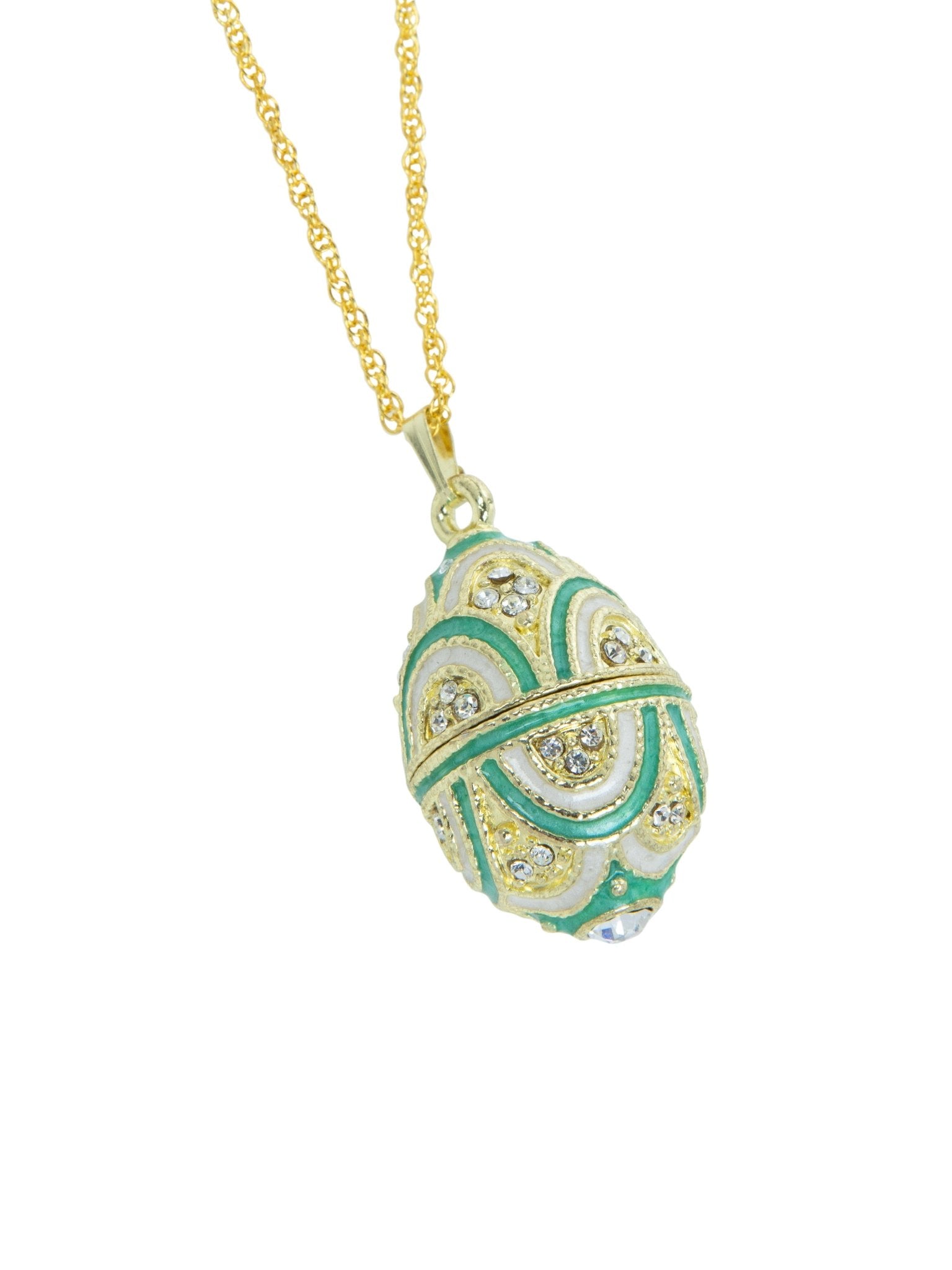 Gold & Light Blue Egg Pendant Necklace - UrbanNest Co