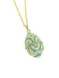 Gold & Light Blue Egg Pendant Necklace - UrbanNest Co