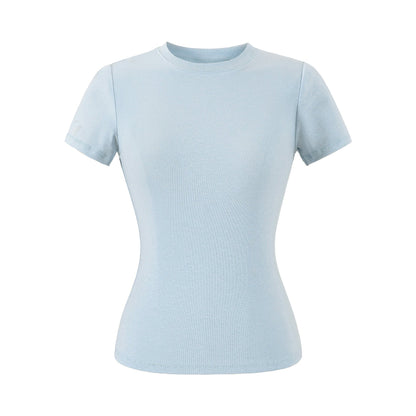 Round neck short sleeved T-shirt for women - UrbanNest Co