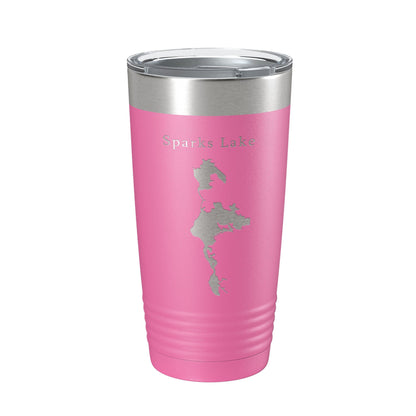 Sparks Lake Map Tumbler Travel Mug Insulated Laser Engraved Coffee Cup Oregon 20 oz - UrbanNest Co
