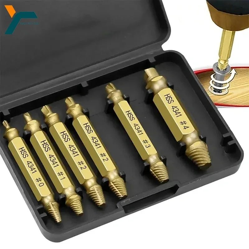 Damaged Screw Extractor Set HSS Drill Bit Stripped Broken Remover Small Easily Quickly Take Out Kit Easy Demolition Power Tools - UrbanNest Co