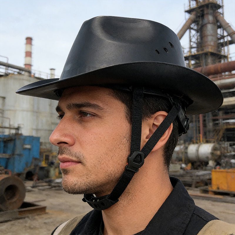 Full - Brim Cowboy Hard Hat with Goggles, ANSI - Certified Safety Helmet for Outdoor. - UrbanNest Co
