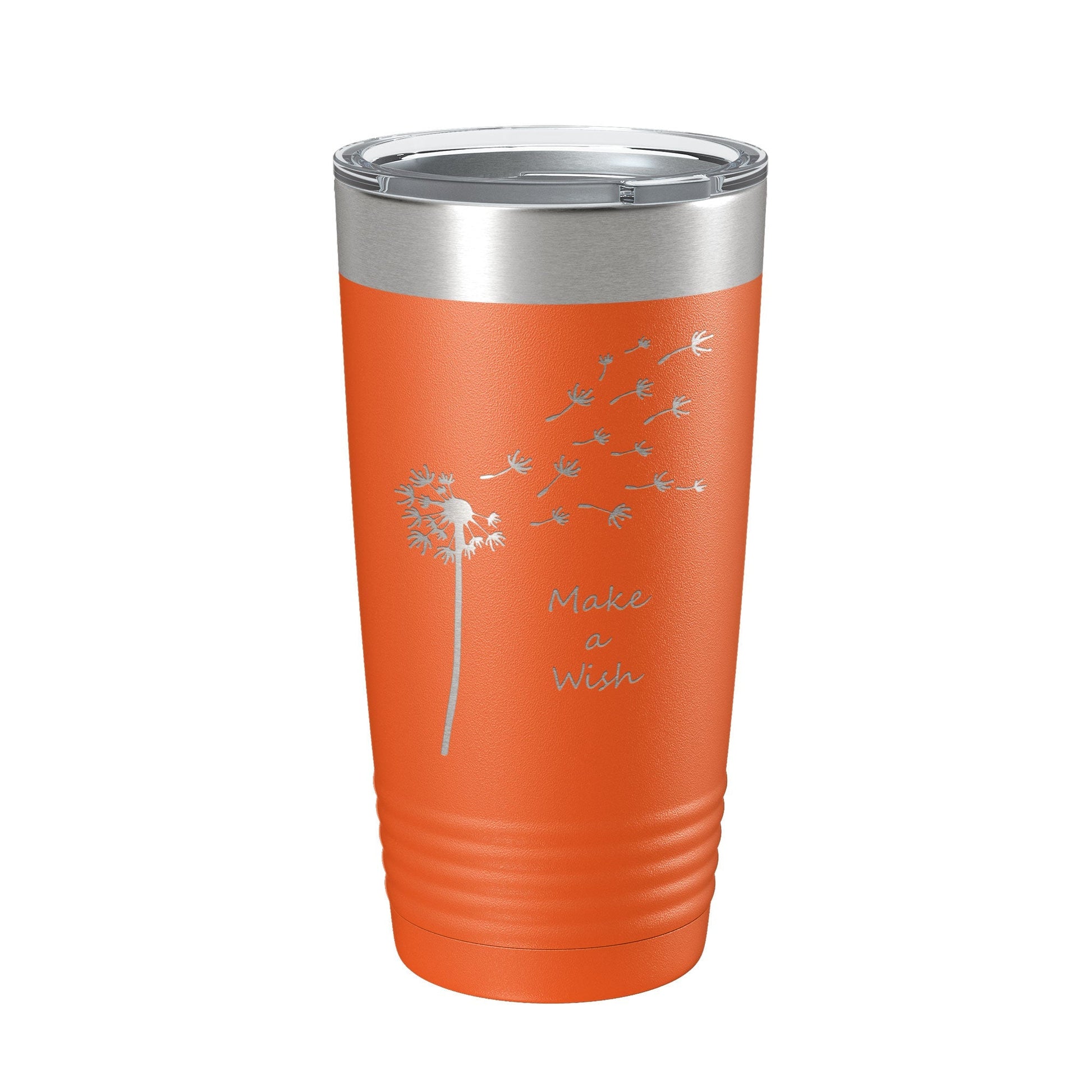 Dandelion Make A Wish Tumbler Travel Mug Gift Mom Daughter Her Women Girls Insulated Laser Engraved Coffee Cup 20 oz - UrbanNest Co