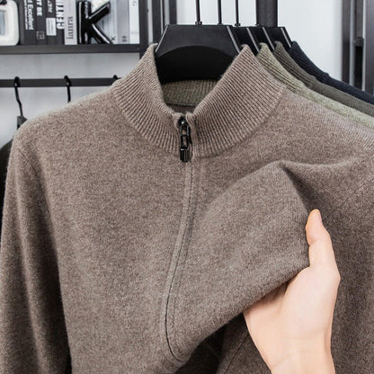 Wool Cardigan for Men, Knitted Sweater Coat, Casual Mid - Aged Men's Outerwear - UrbanNest Co