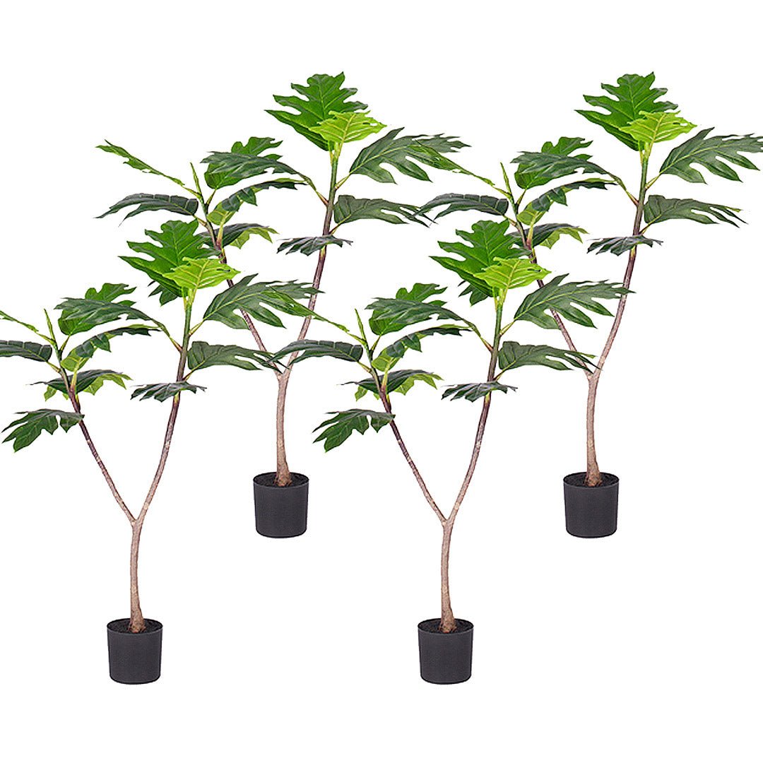 SOGA 4X 90cm Artificial Natural Green Split - Leaf Philodendron Tree Fake Tropical Indoor Plant Home Office Decor - UrbanNest Co