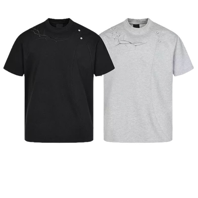 Cleanfit Black Shoulder Pad Short Sleeve Men's T-Shirt - UrbanNest Co