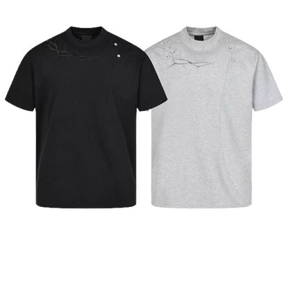 Cleanfit Black Shoulder Pad Short Sleeve Men's T-Shirt - UrbanNest Co