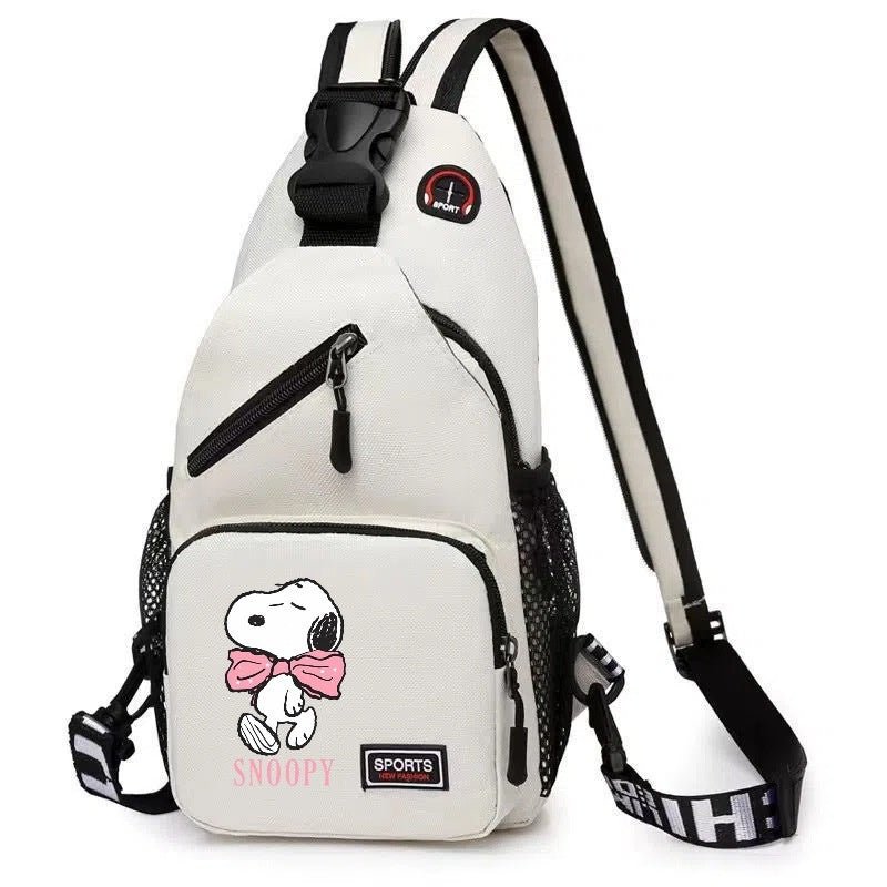 19*6*34CM Snoopy Cartoon Print Large Capacity Backpack Shoulder Bag Chest Crossbody Bag - UrbanNest Co