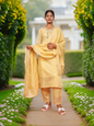 Silk Embroidered Straight Kurti with Pant and Dupatta - UrbanNest Co