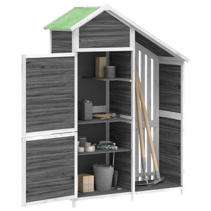 NNEVL Garden Tool Shed Grey 120x53.5x170 cm Solid Wood Pine - UrbanNest Co