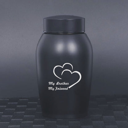 Stainless Steel Pet Memorial Urn: Black Portable & Moisture - Proof Ash Keepsake Designed for Small Pets - UrbanNest Co