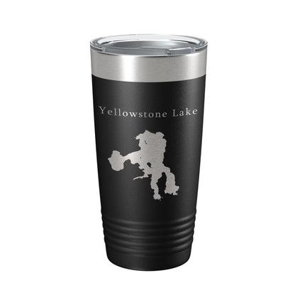 Yellowstone Lake Map Tumbler Travel Mug Insulated Laser Engraved Coffee Cup Wyoming 20 oz - UrbanNest Co
