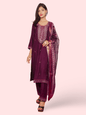 Rayon - Cotton Embroidered Straight Kurti with Pant and Dupatta - UrbanNest Co