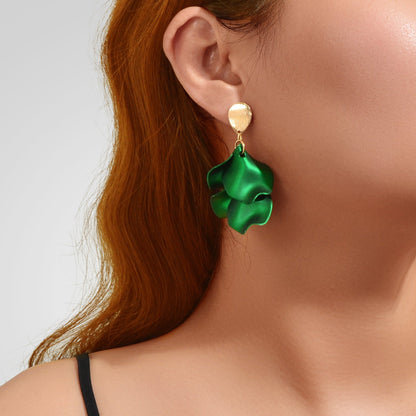 1pair Elegant Flower Petal Dangle Earrings for Women Daily Dating Party Jewelry - UrbanNest Co