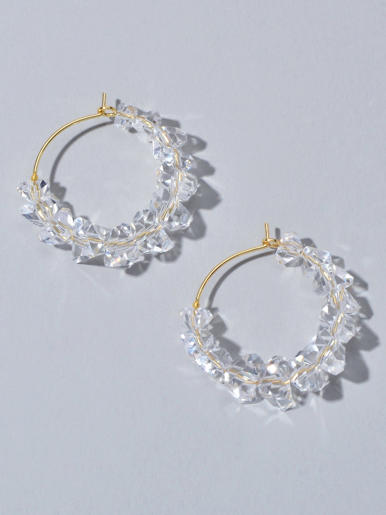 Ladies Jewellery Transparent Acrylic Beads Hoop Dangle Earrings Party Decoration - UrbanNest Co