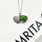 Diamond Shell Murano Aroma Necklace - Electric Lime | Energy & Healing | Diffuse on the go | Sterling Silver Gift - UrbanNest Co